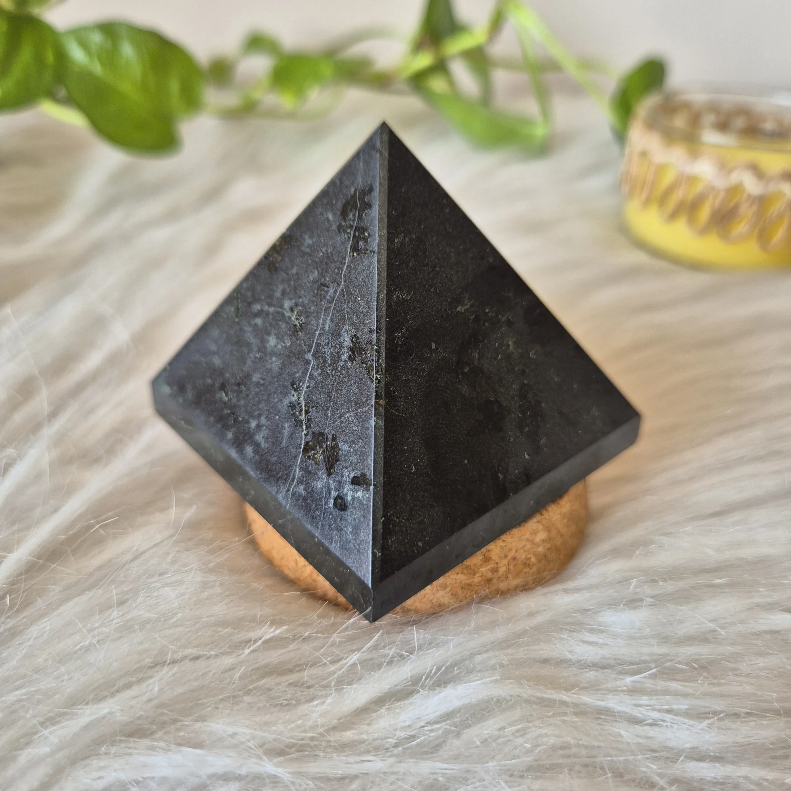 Light Coded Black Tourmaline Pyramid